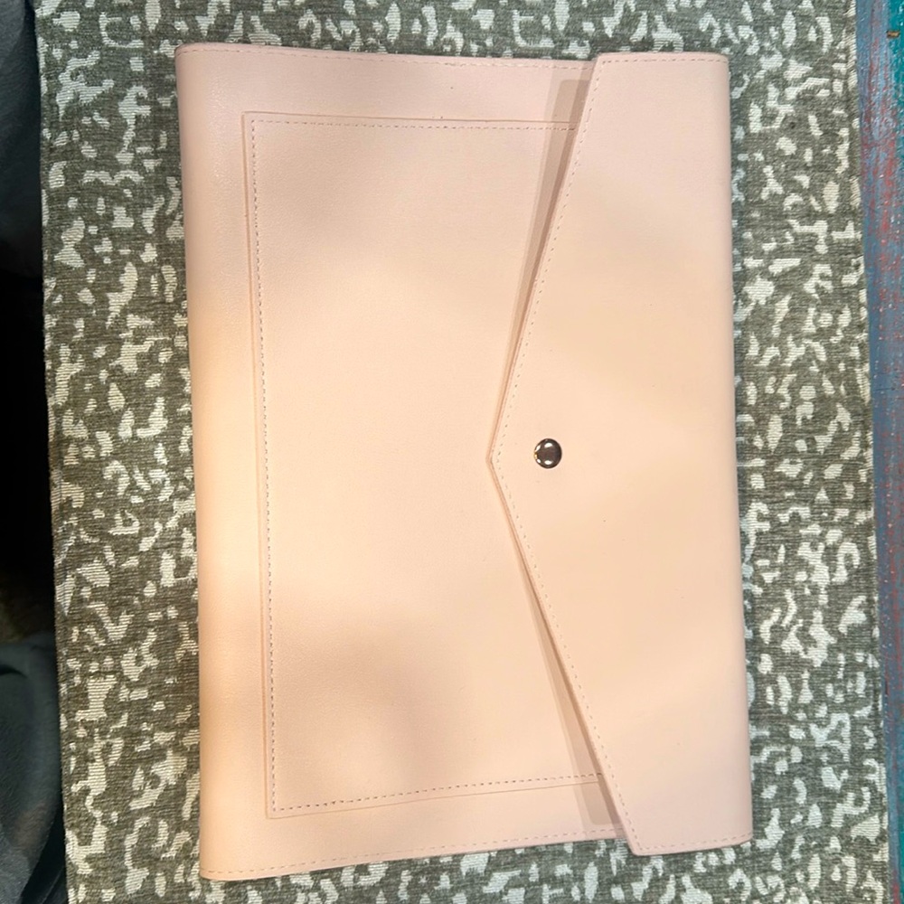 Glass Ladder & Co The Marilyn Organizer Clutch Vegan Leather Blush Pink NWT